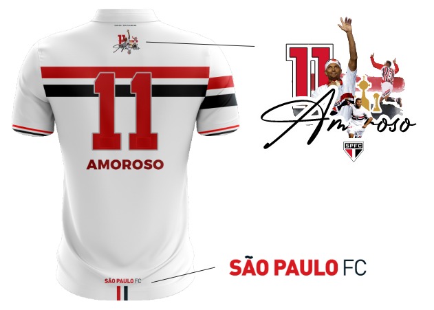 camisa são paulo oficial branca Amoroso 11